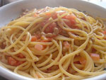 ASAMIさん作「トマト入り納豆パスタwゆずとん」